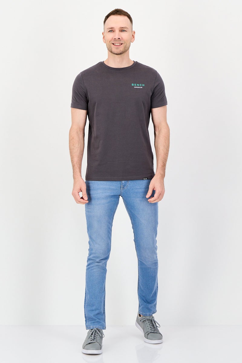 Bench Men Crew Neck Short Sleeve Brand Logo T-Shirt, Dark Grey - Image 4